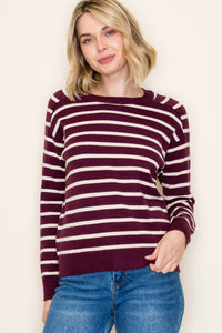 Plum Striped Sweater