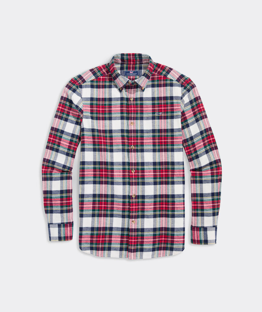 Vineyard Vines Flannel Plaid Shirt - Marshmallow