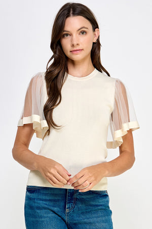 Forever and Always Tulle Sleeve Top