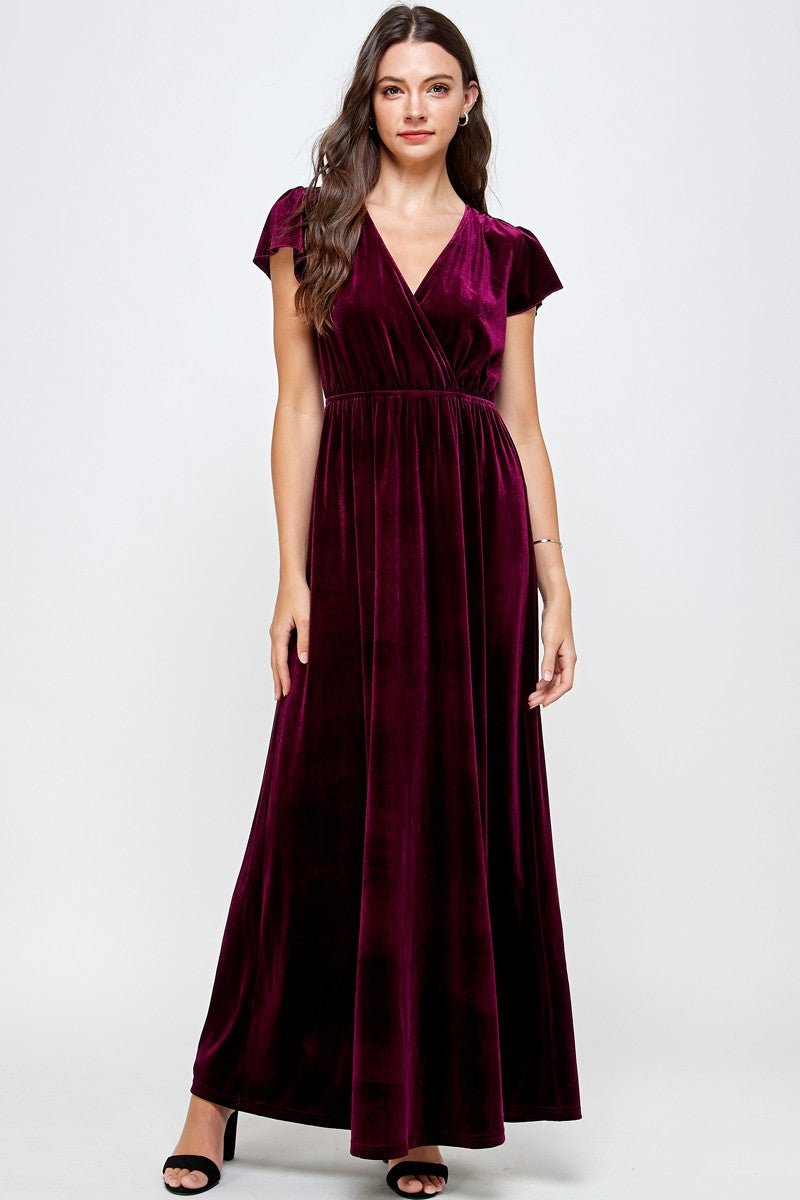 Burgundy Velvet Dress