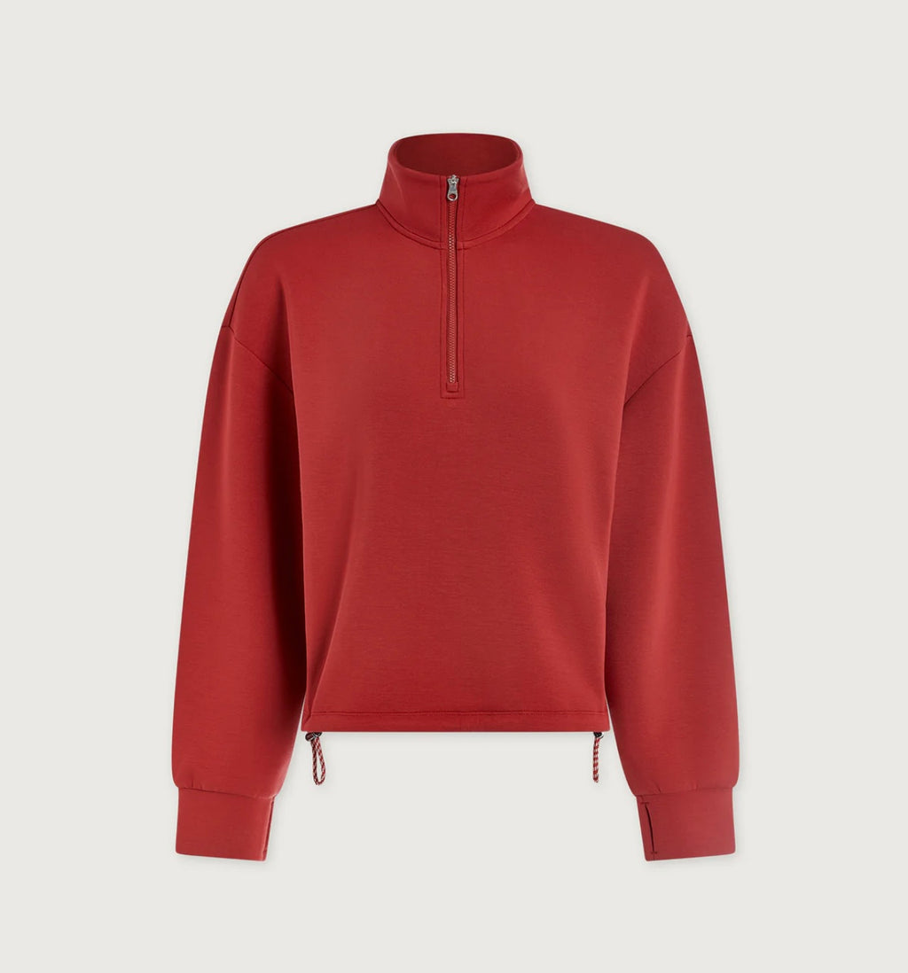 Sian Cropped Half Zip - Lava Falls