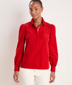 Red Velvet Popover Shirt