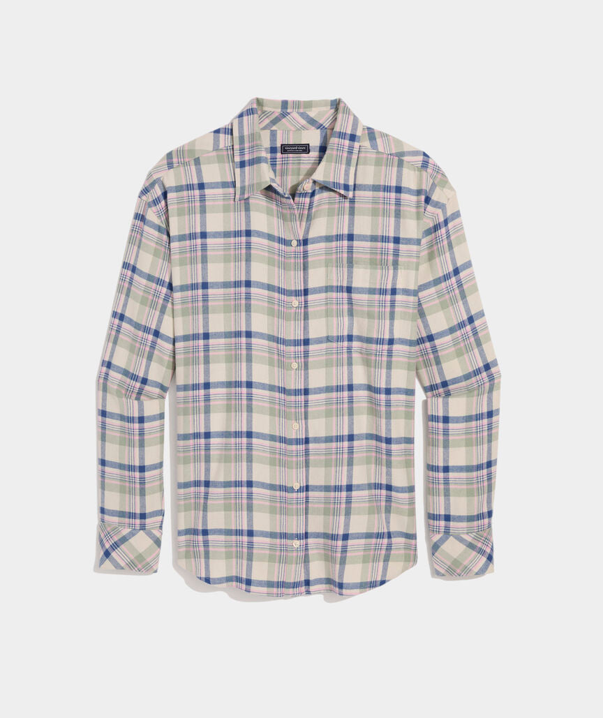 Birdie Flannel Button Down - Meg Plaid