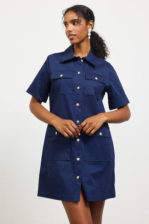 Nautical Navy Shirt Dress