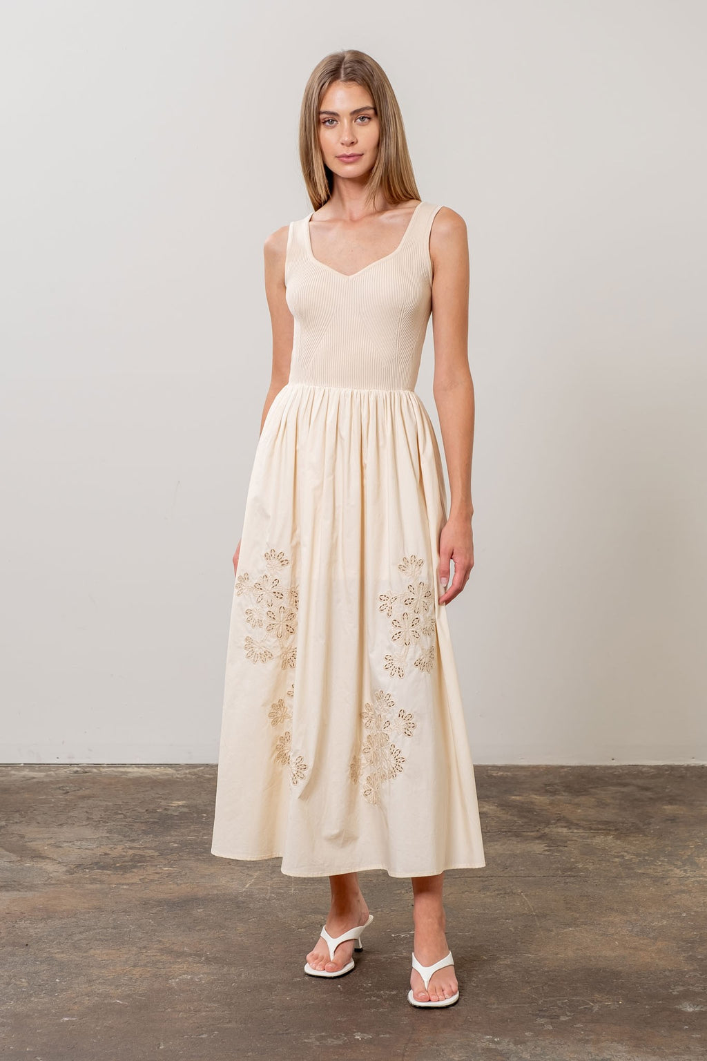 Isla Eyelet Midi Dress