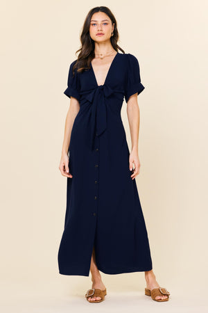 Tie Front Button Down Dress