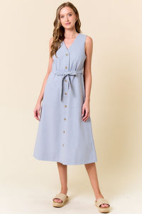Connie Button Front Midi Dress