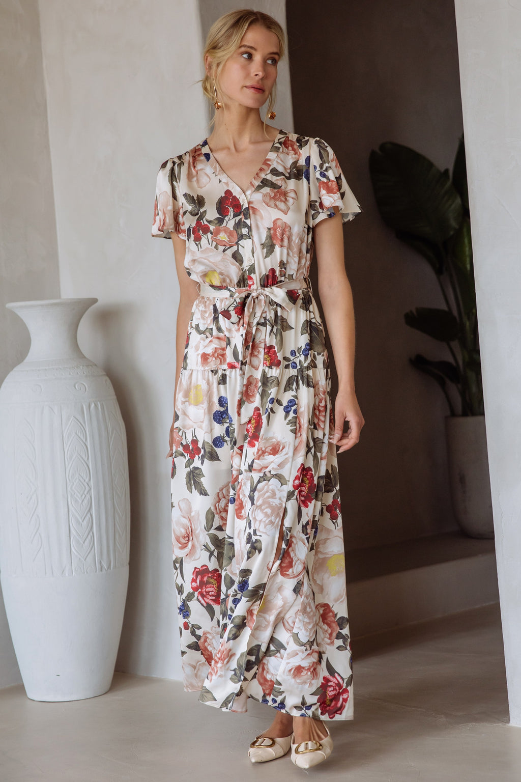 Macie Button Front Maxi