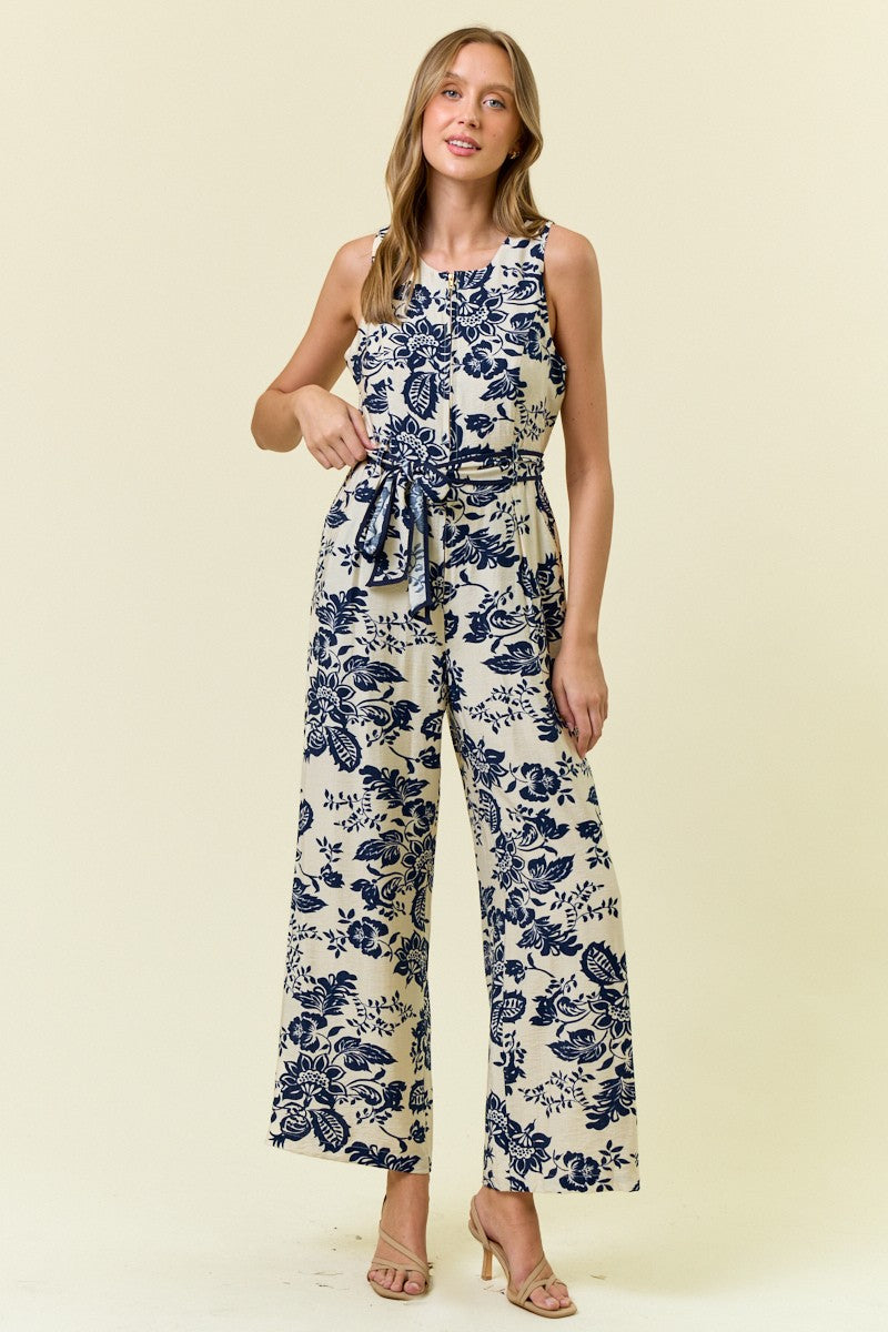 Paisley Zip Front Jumpsuit