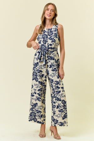 Paisley Zip Front Jumpsuit