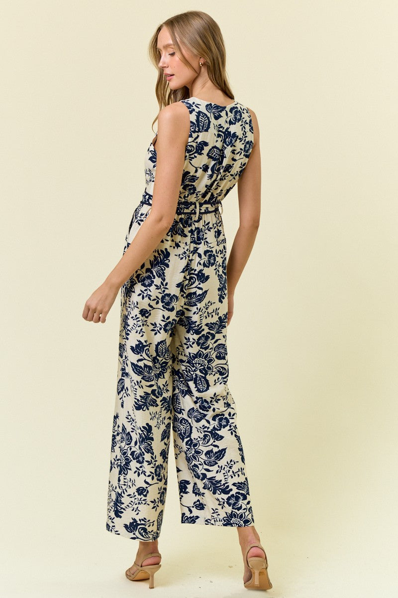 Paisley Zip Front Jumpsuit