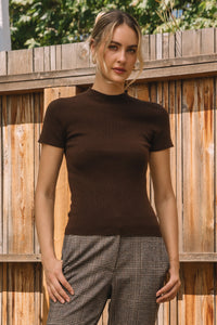 Dark Chocolate Short Sleeve Sweater