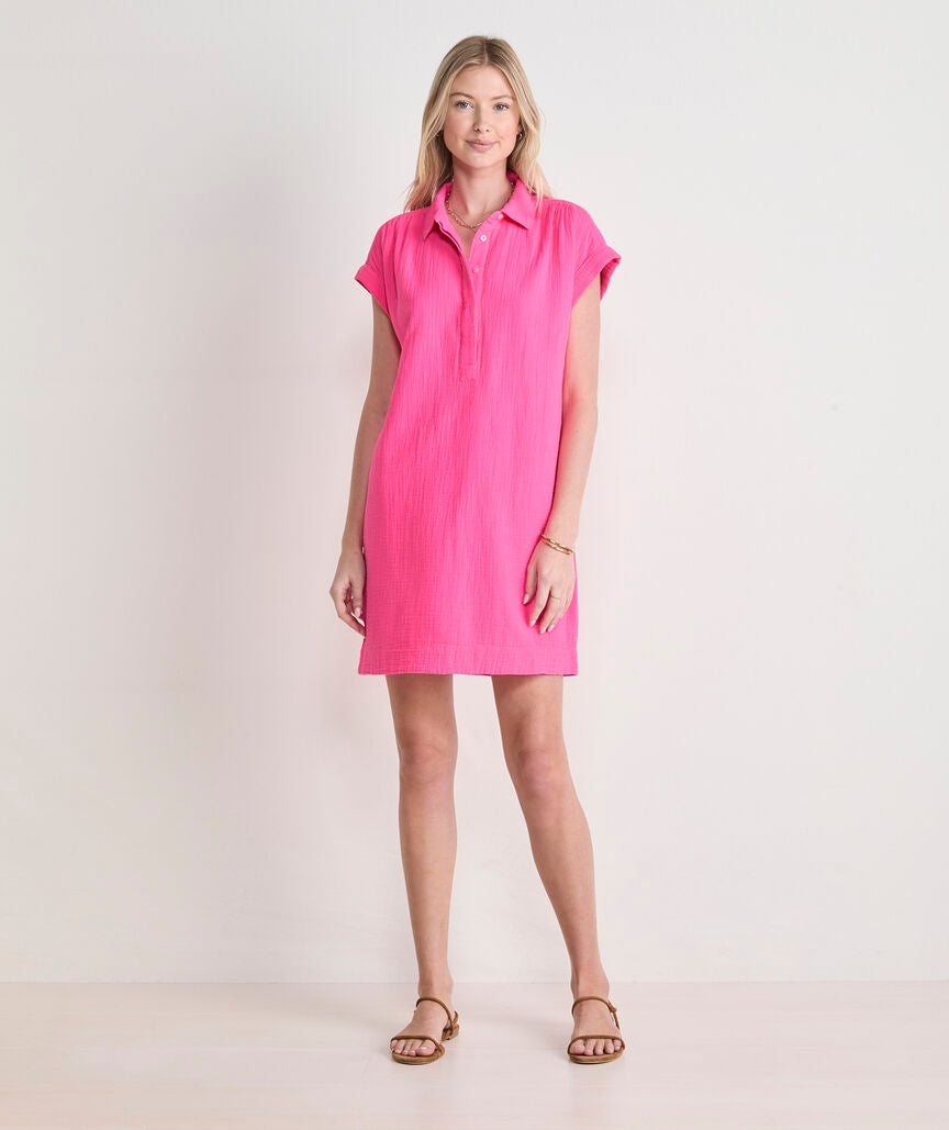 Margo Seastitch Double Gauze Shirtdress