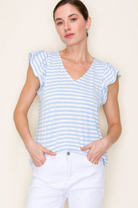 Kaia Stripe Top - Chambray