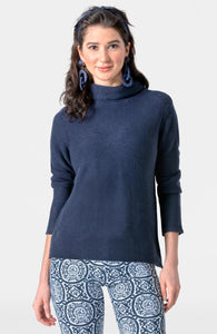 Kit Knit Turtleneck Sweater - Navy