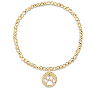 Classic Bead Paw Print Charm Gold Bracelet - Molly + Kate 