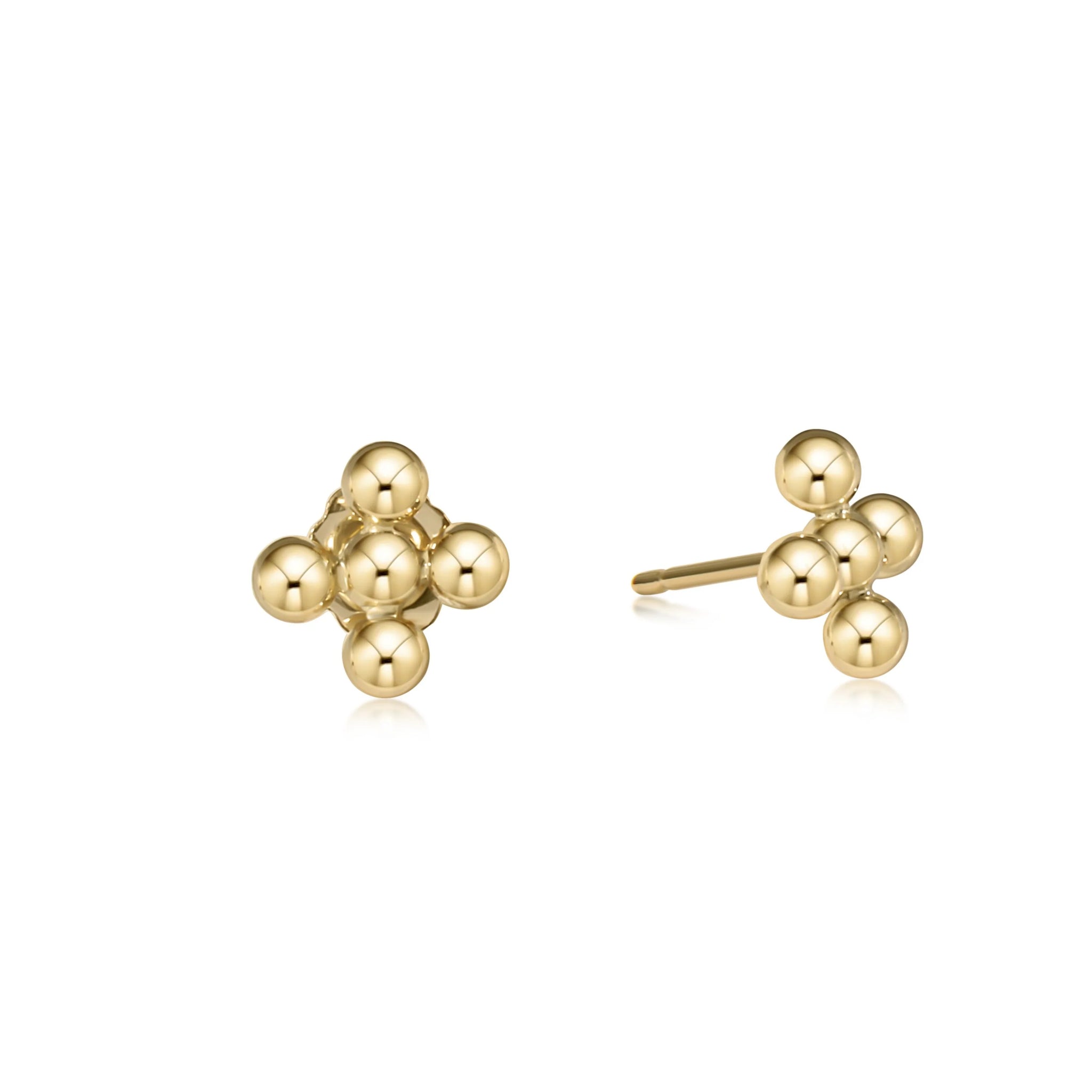 Beaded Signature Cross Stud - Gold