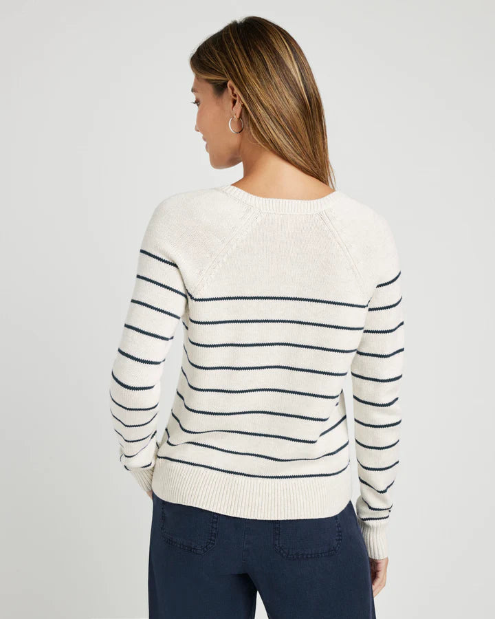 Serafina Stripe Sweater - Ice Navy