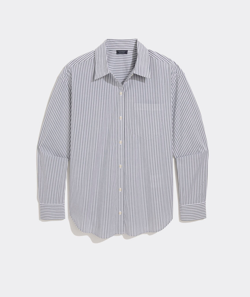 Birdie Poplin Button Down - Balsam/ White