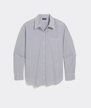 Birdie Poplin Button Down - Balsam/ White