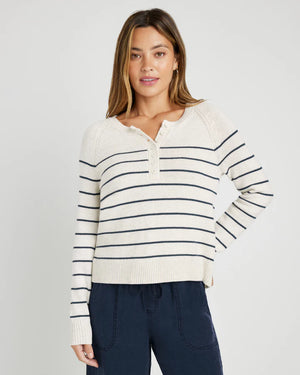 Serafina Stripe Sweater - Ice Navy