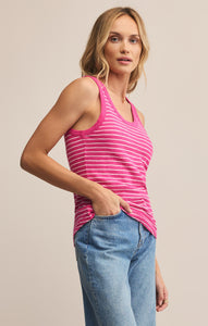 The Perfect Striped Tank - Island Pink
