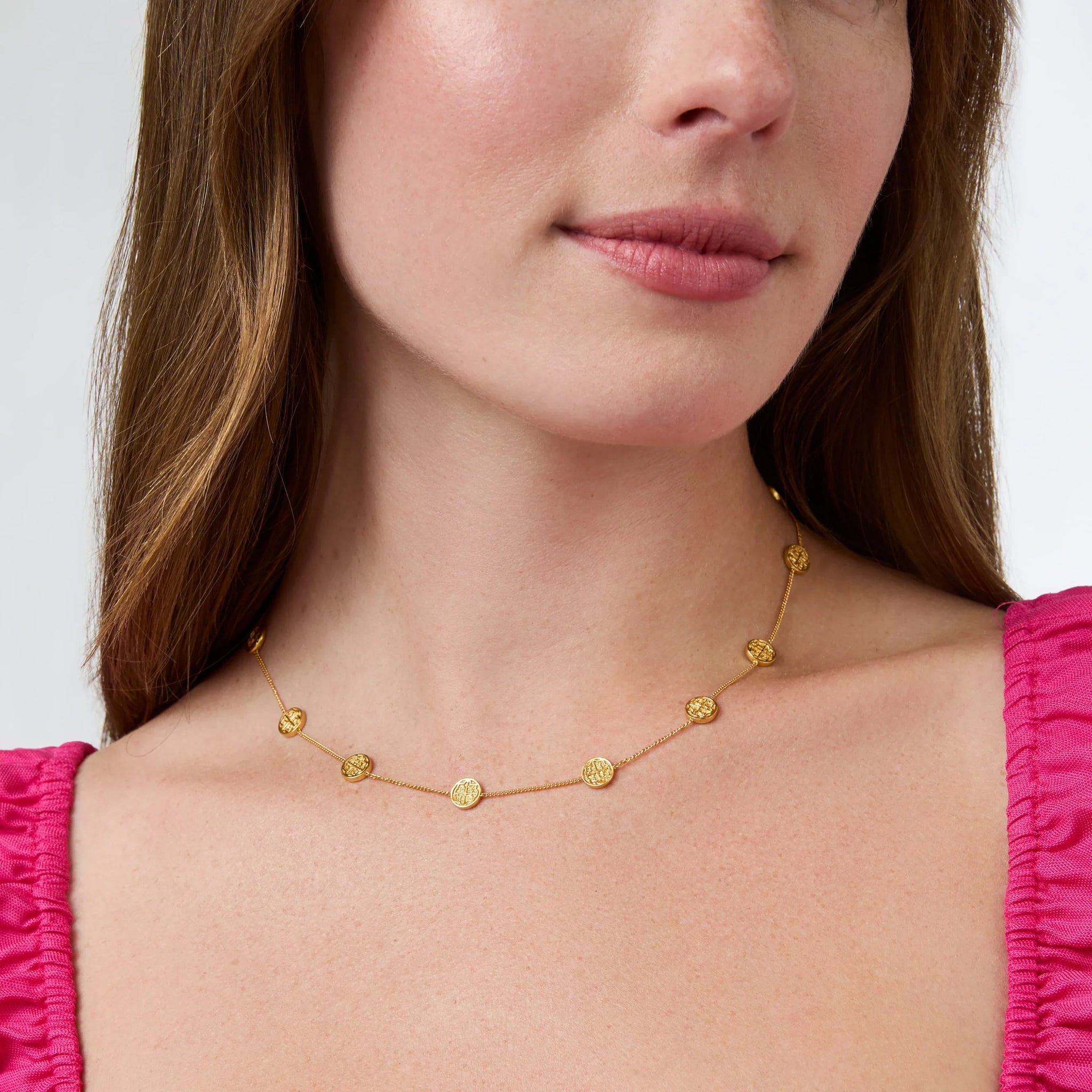 Valencia Delicate Coin Station Necklace