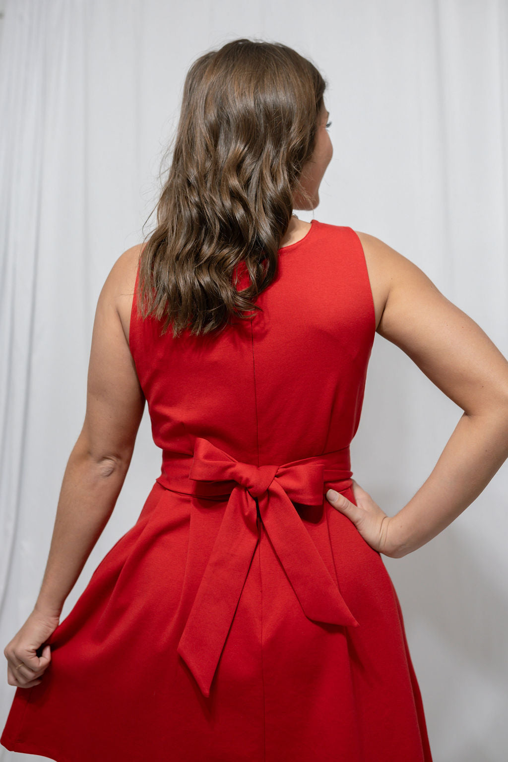 Poinsettia Pleat Dress