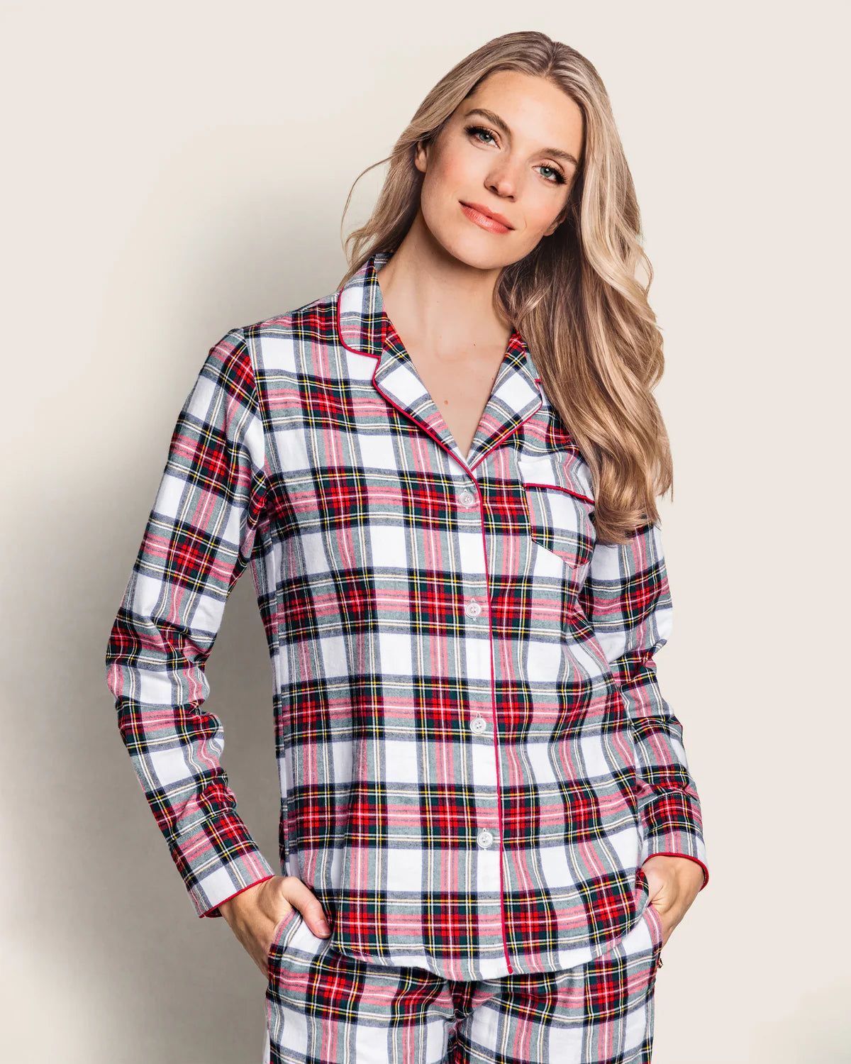 Women's Brushed Twill Pajama Set in Balmoral Tartan