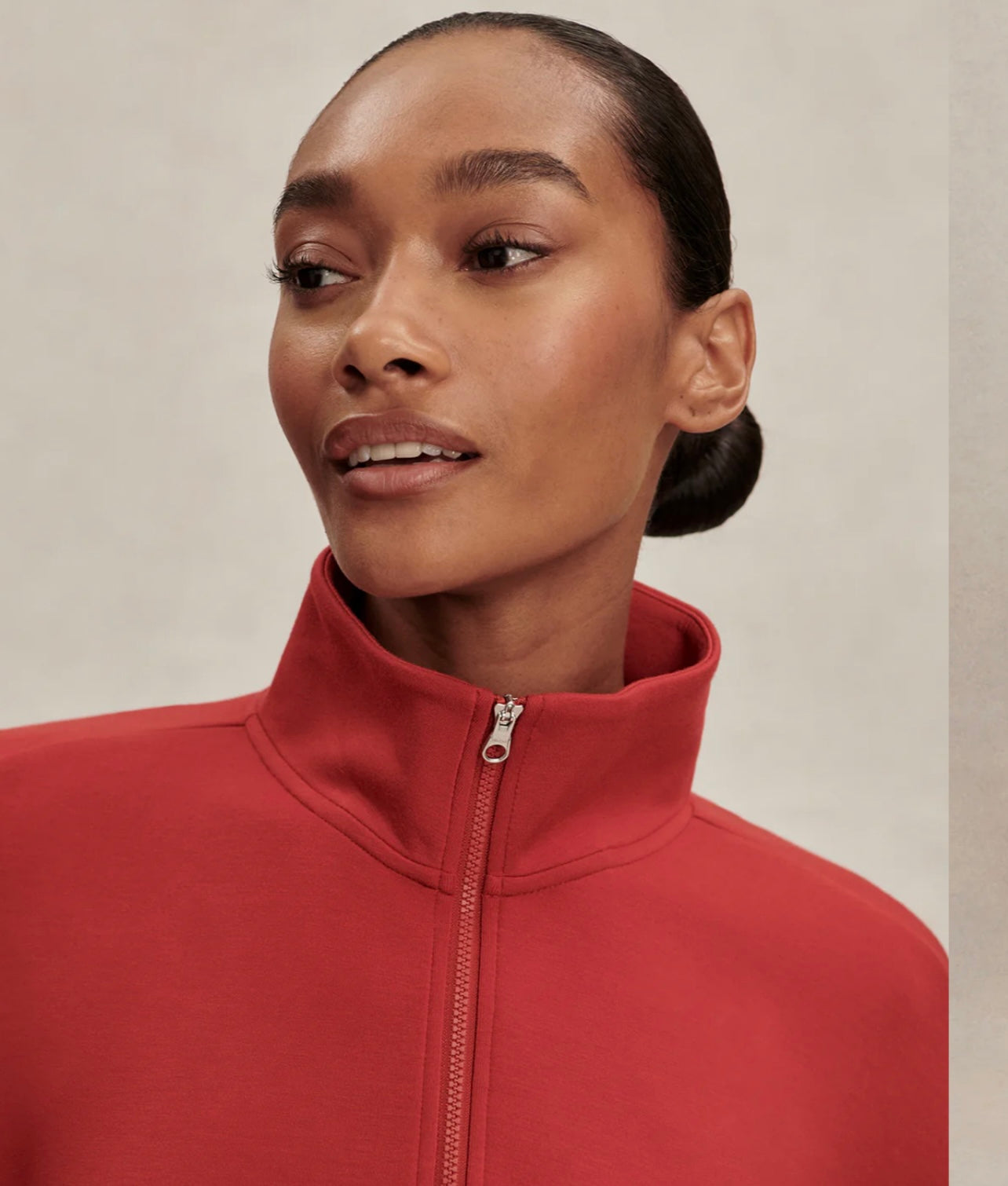 Sian Cropped Half Zip - Lava Falls