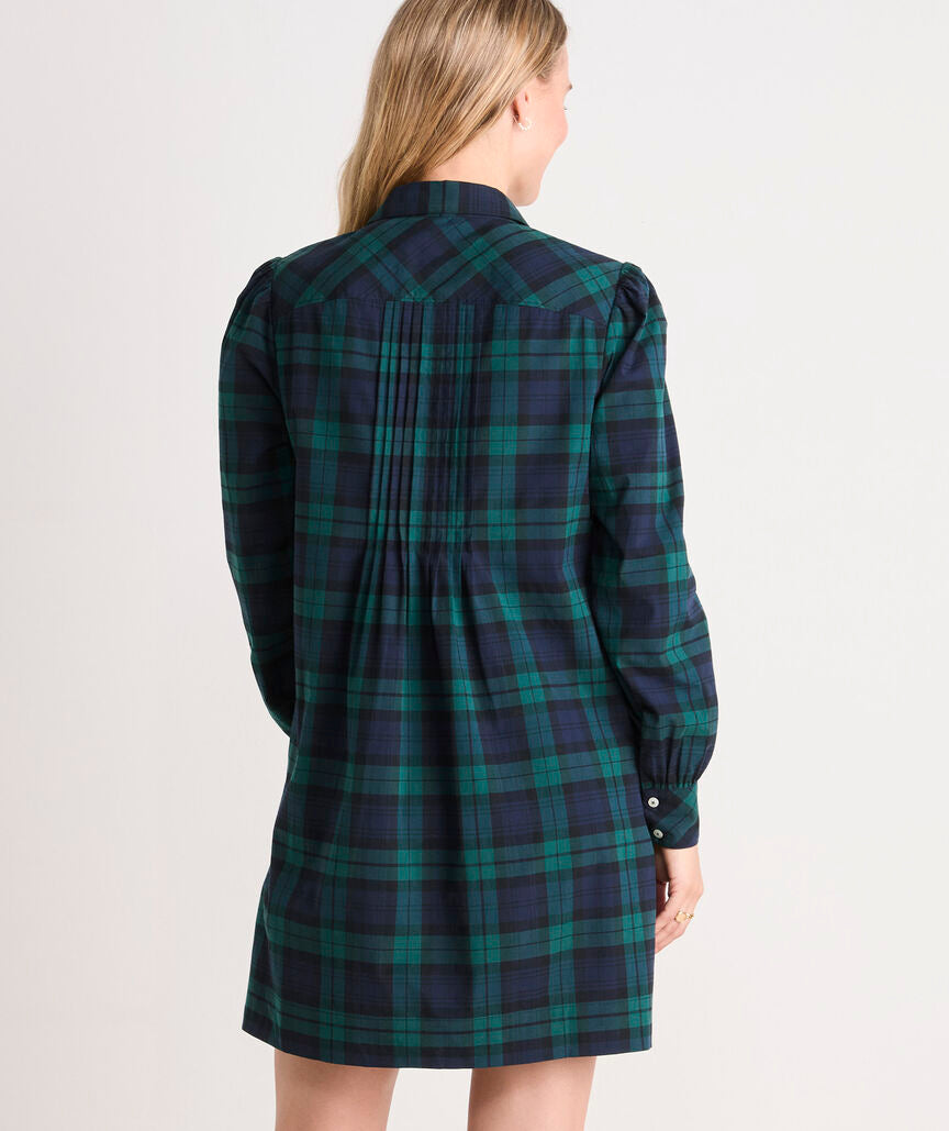 Charleston Green Pintuck Popover Dress