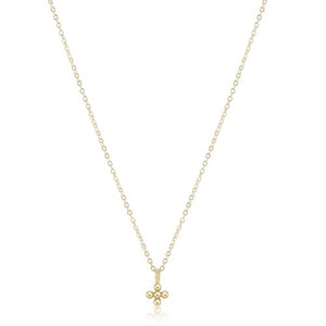 Classic Beaded Signature Cross Necklace - Gold