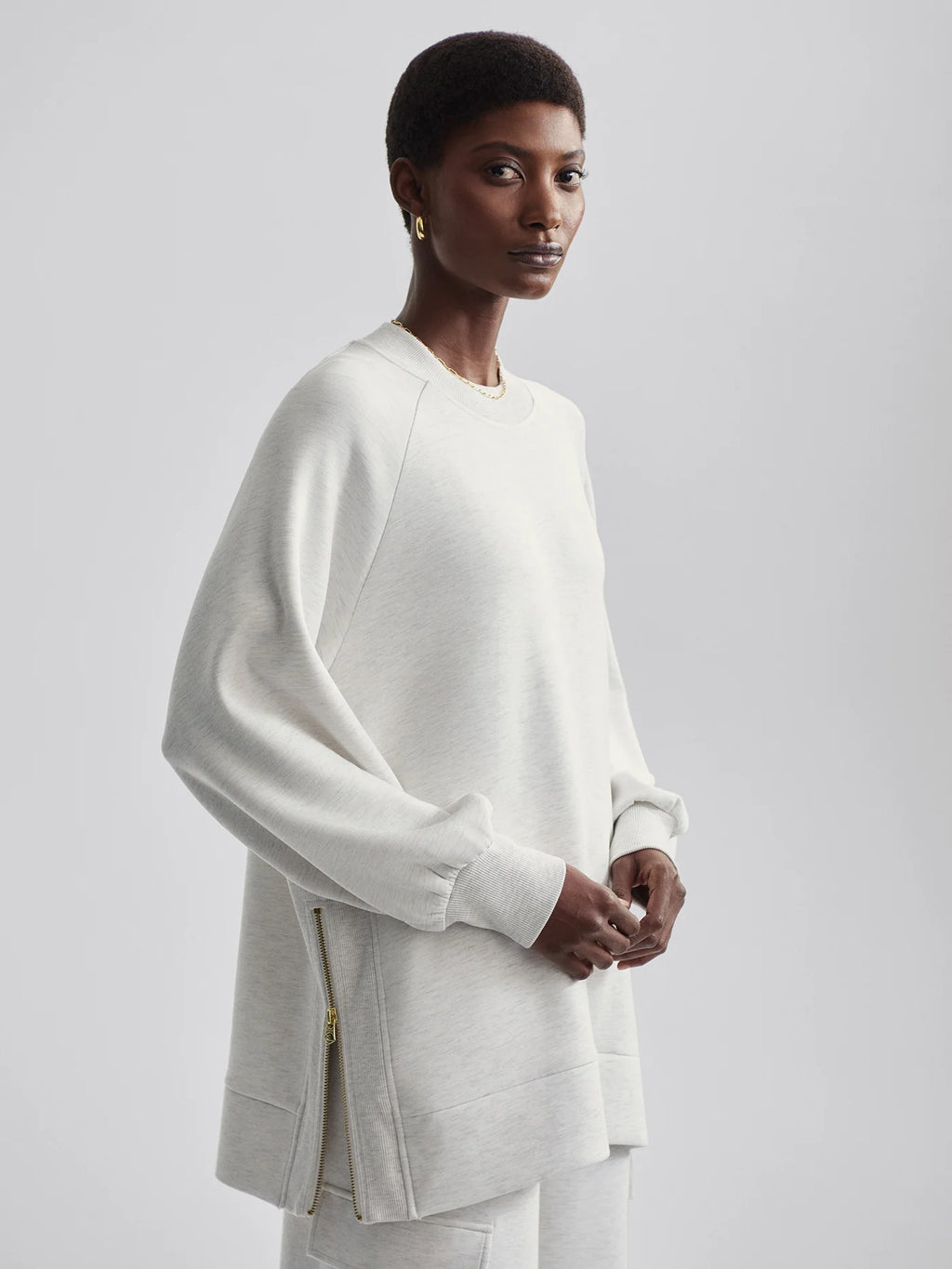 Nicole Boyfriend Sweat - Ivory Marl