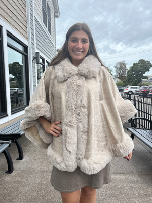 Champagne Problems Faux Fur Cape