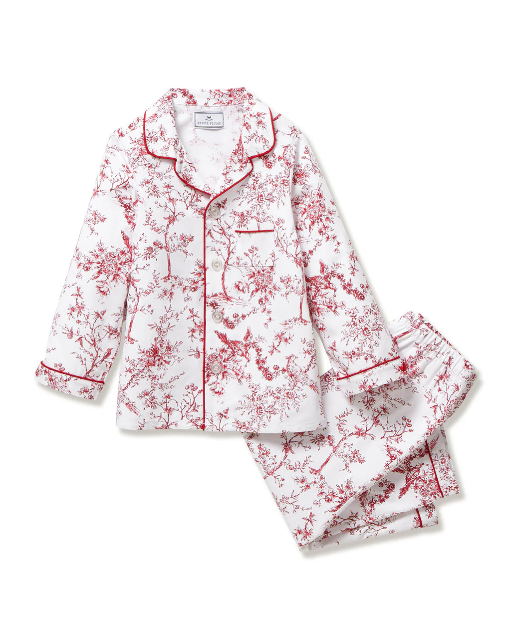 Women's Pima Pajama Set in Red Timeless Toile