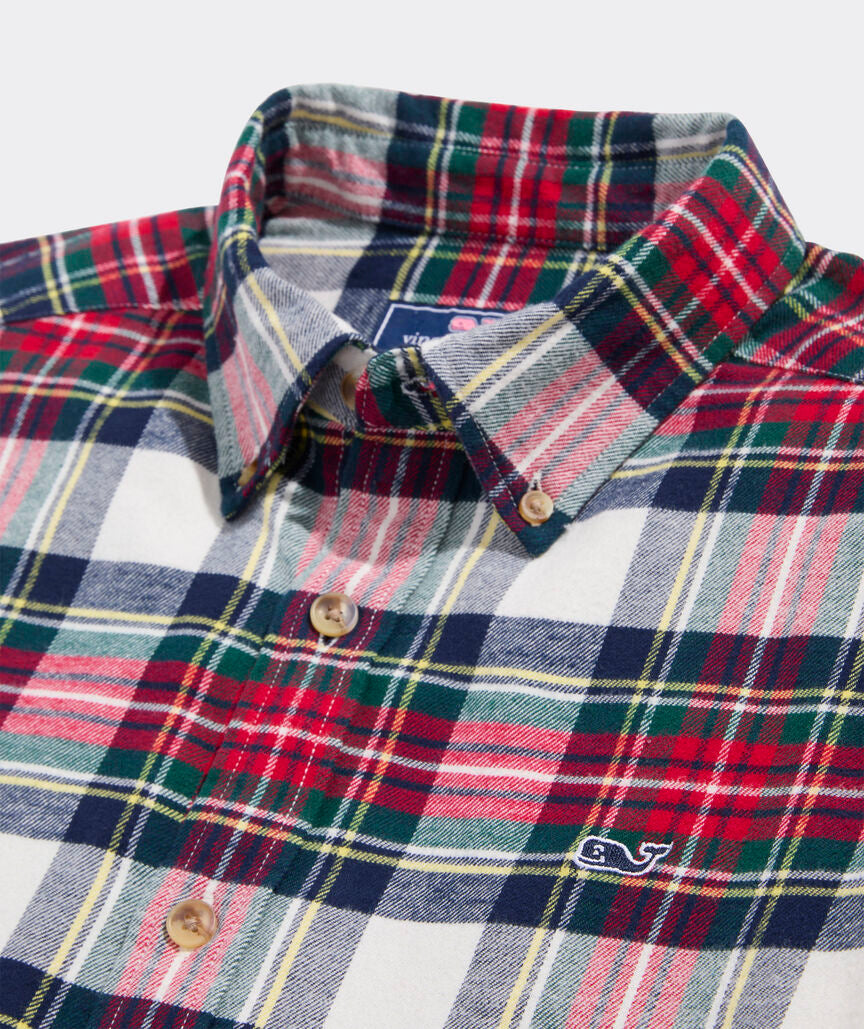 Vineyard Vines Flannel Plaid Shirt - Marshmallow