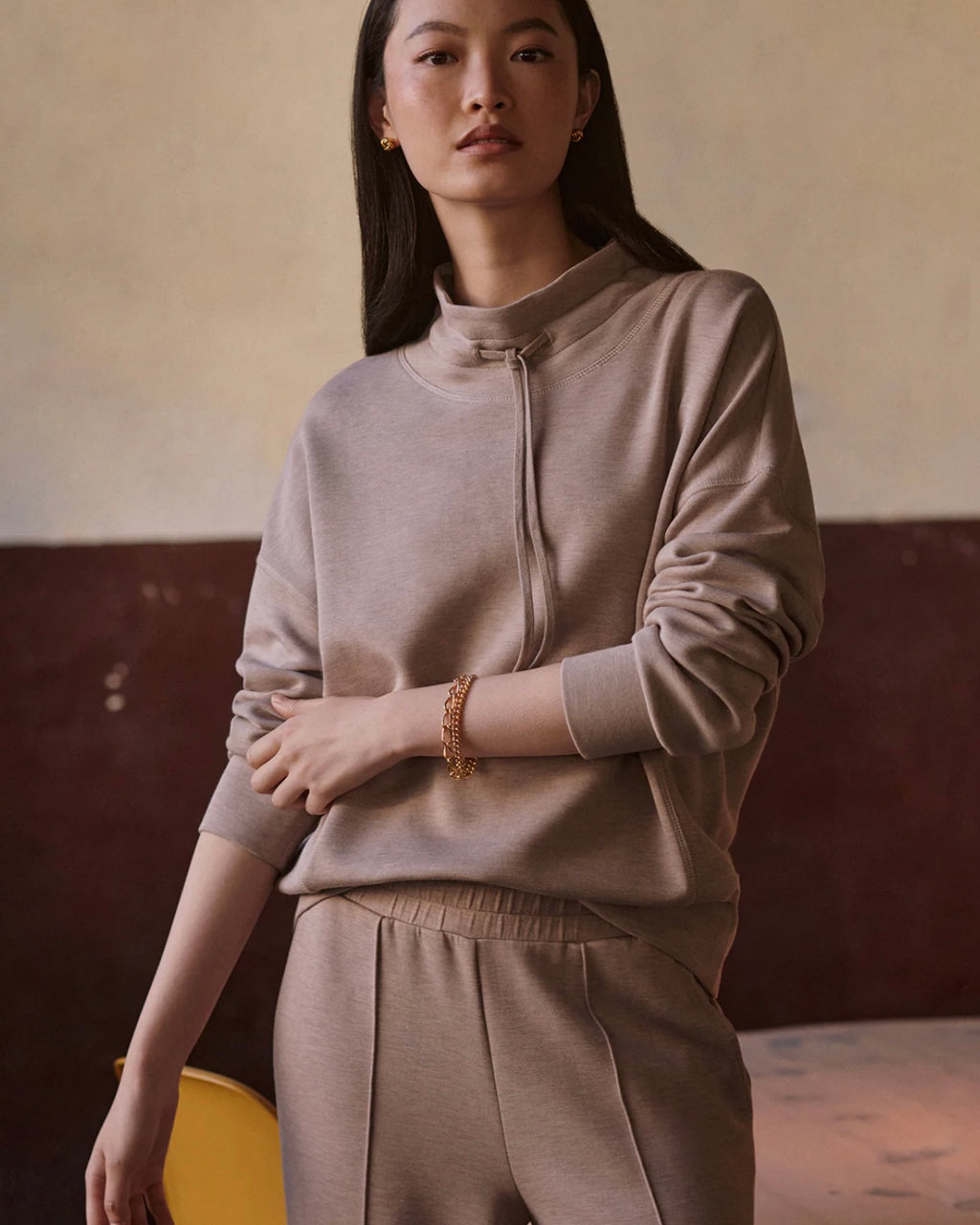 Oakdale Sweat - Taupe Marl