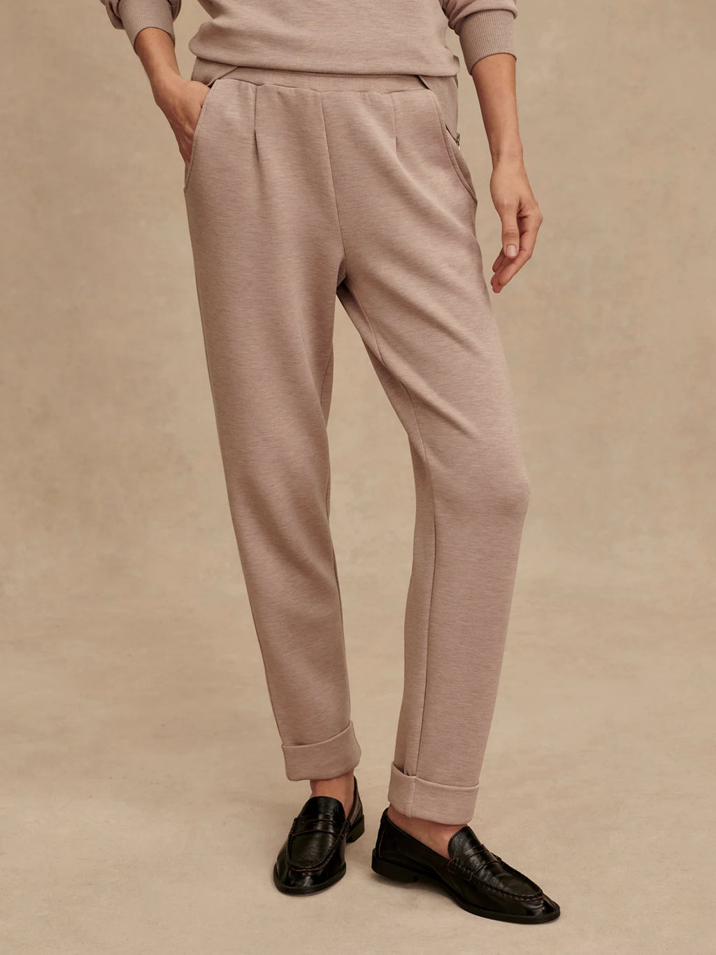 The Rolled Cuff Pant 25” - Taupe Marl