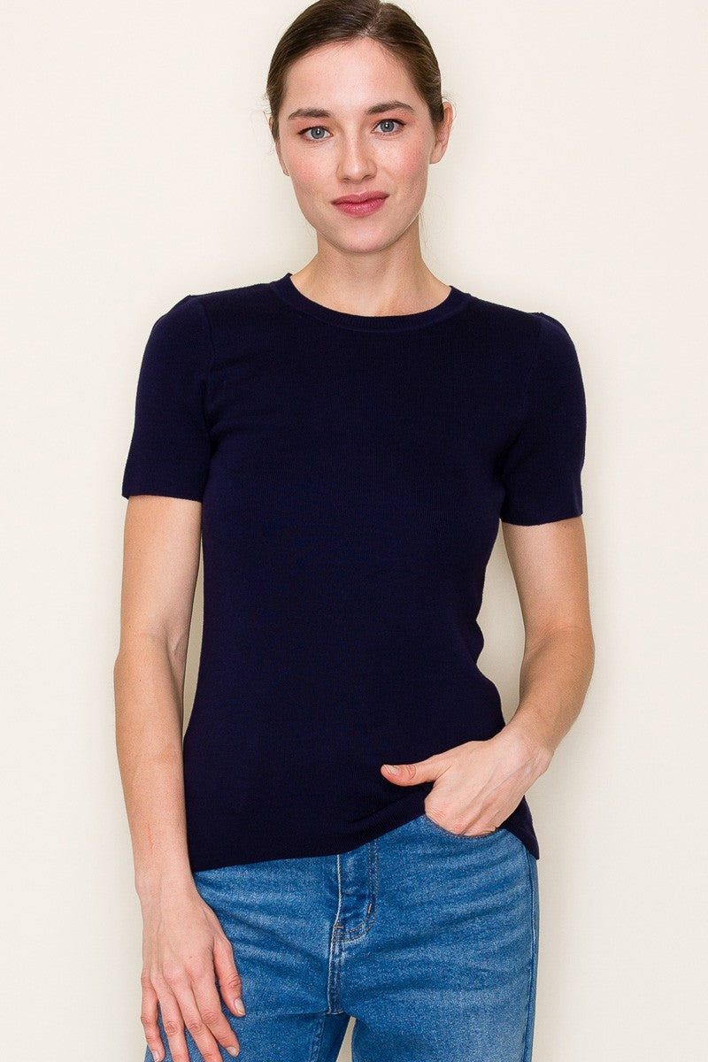 Navy Sweater Tee