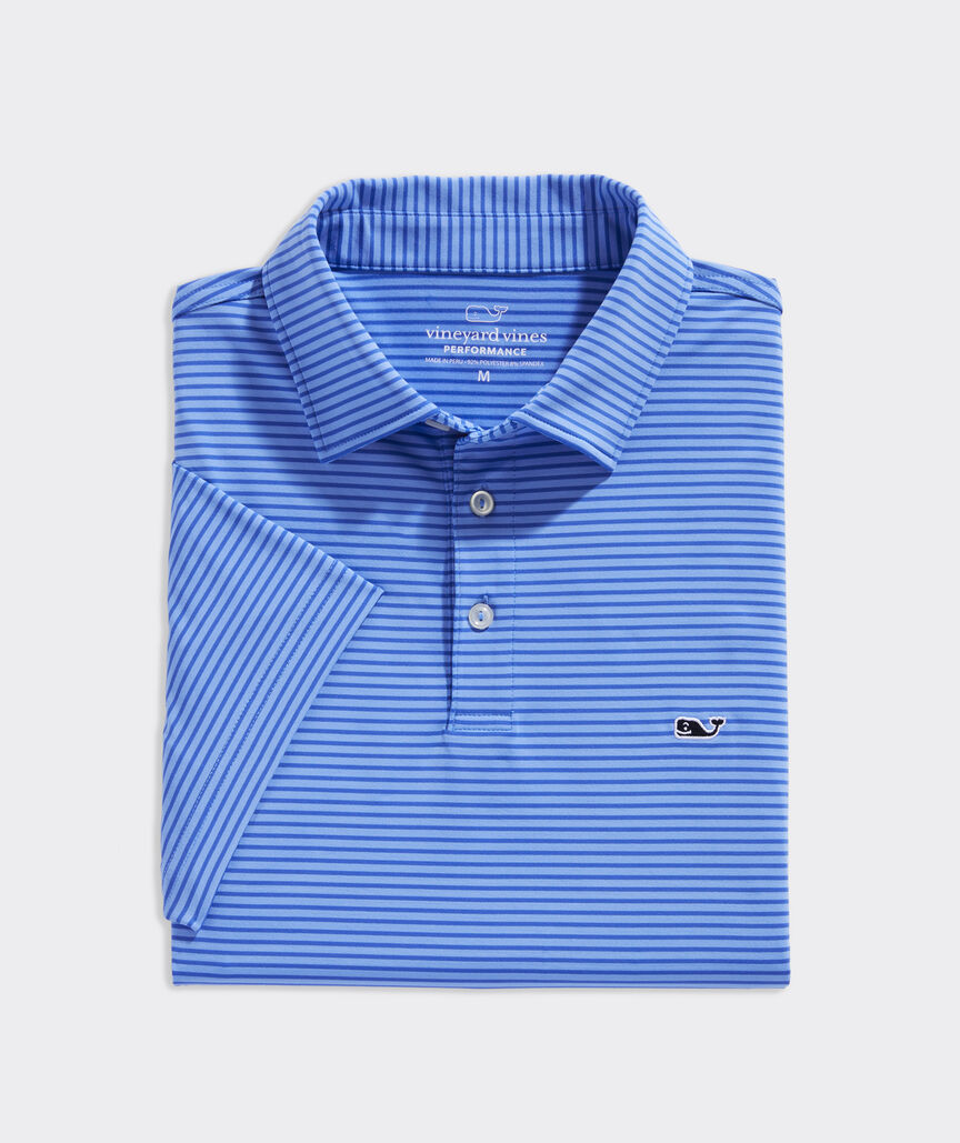 Bradley Stripe Performance Polo - Ocean Breeze