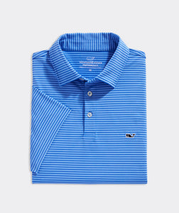 Bradley Stripe Performance Polo - Ocean Breeze