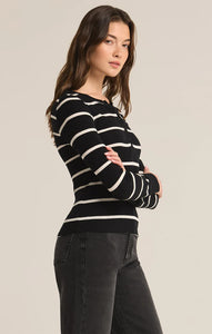 Scarlett Rib Henley - Black