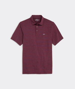 Bradley Stripe Performance Polo - Crimson