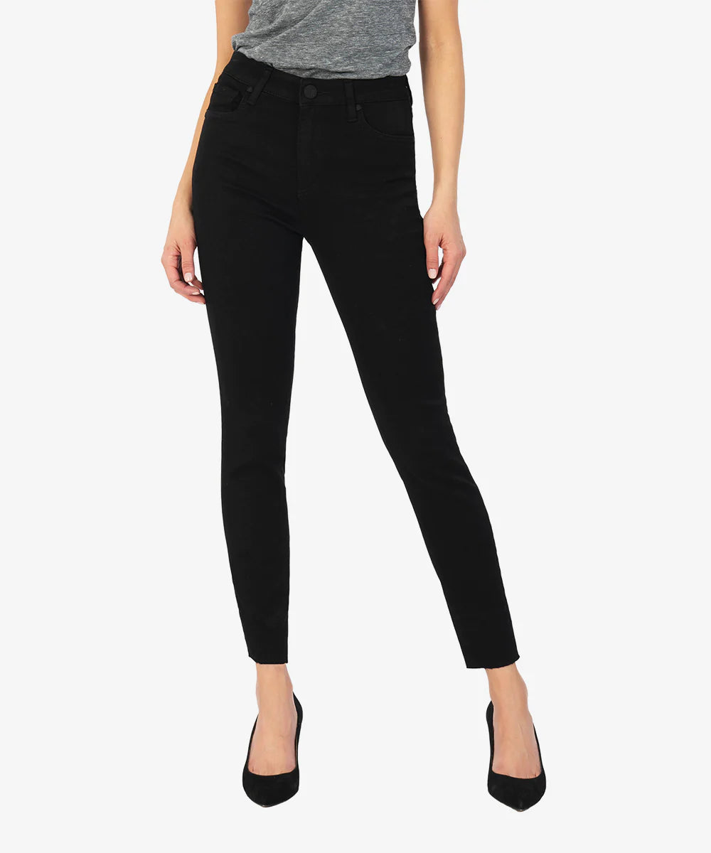 Donna High Rise Ankle Skinny- Black