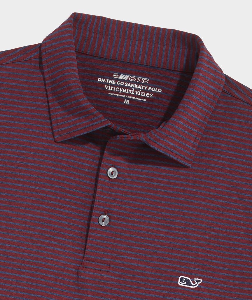 Bradley Stripe Performance Polo - Crimson