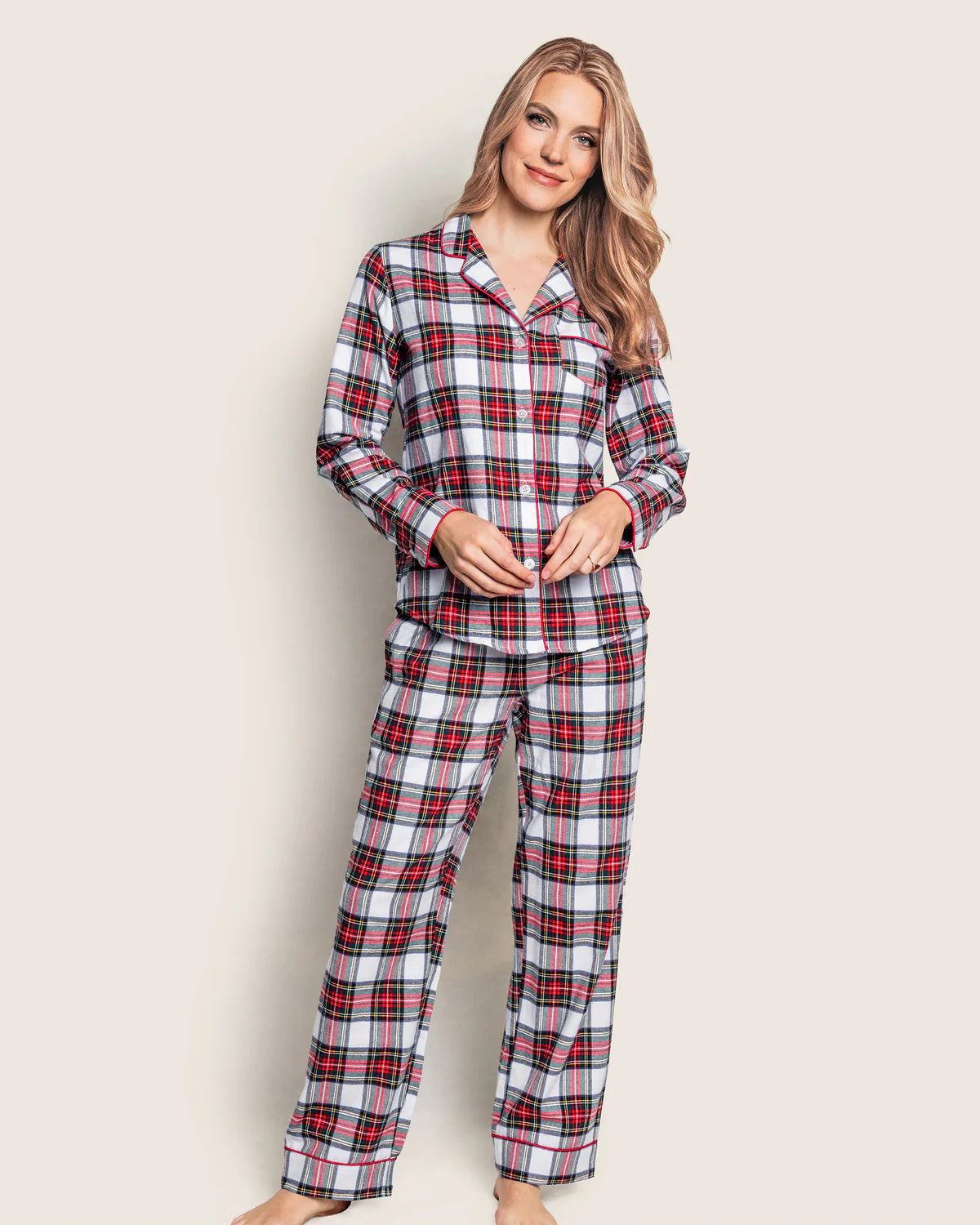 Women's Brushed Twill Pajama Set in Balmoral Tartan