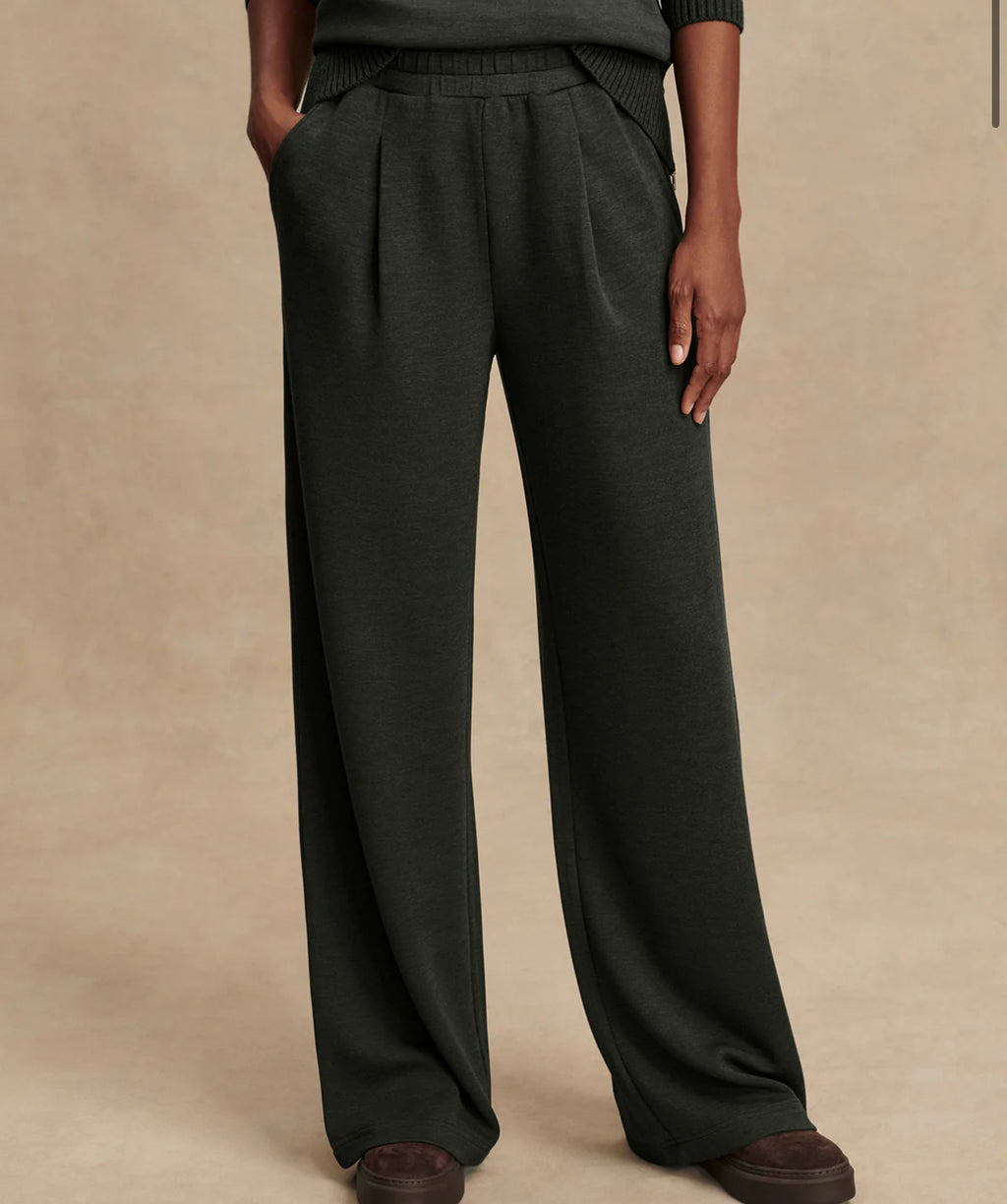 The Extra Wide Leg Pant 29.5" - Olive Marl
