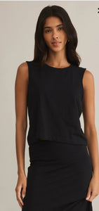 Sloane Textured Slub Top - Black