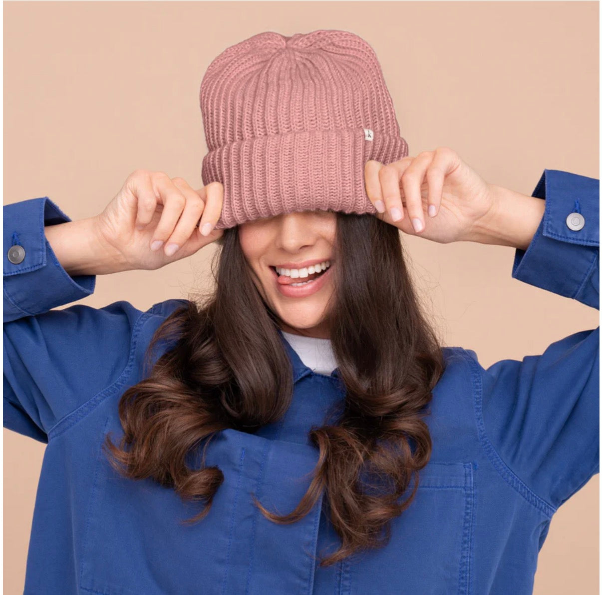 Glazey™ Satin-Lined Beanie in Blush
