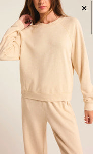 Saldana French Terry Top - Oatmeal Heather